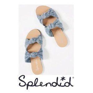 Splendid Denim Bow Flat Sandals Size 11